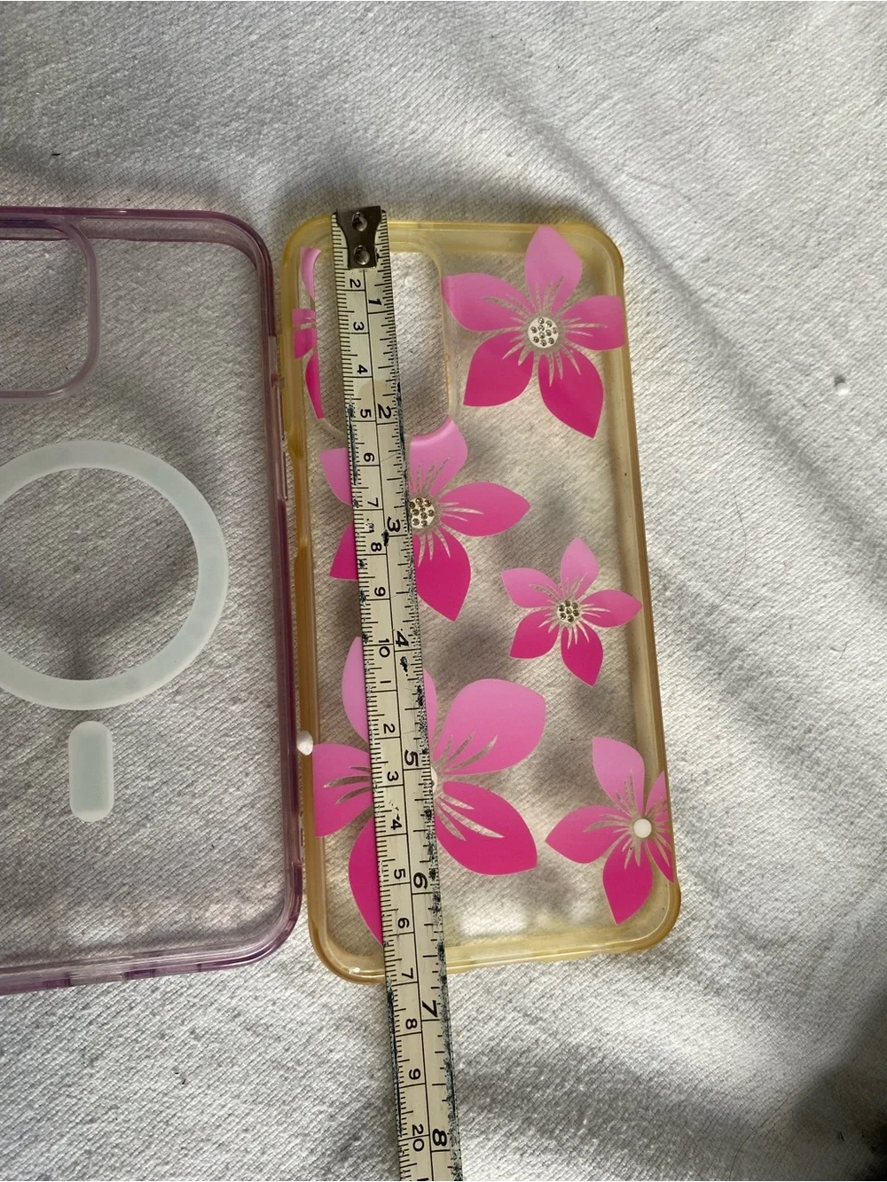 3-Pack Magnetic Wireless Charging Fitted Phone Cases Floral Clear Purple Pink